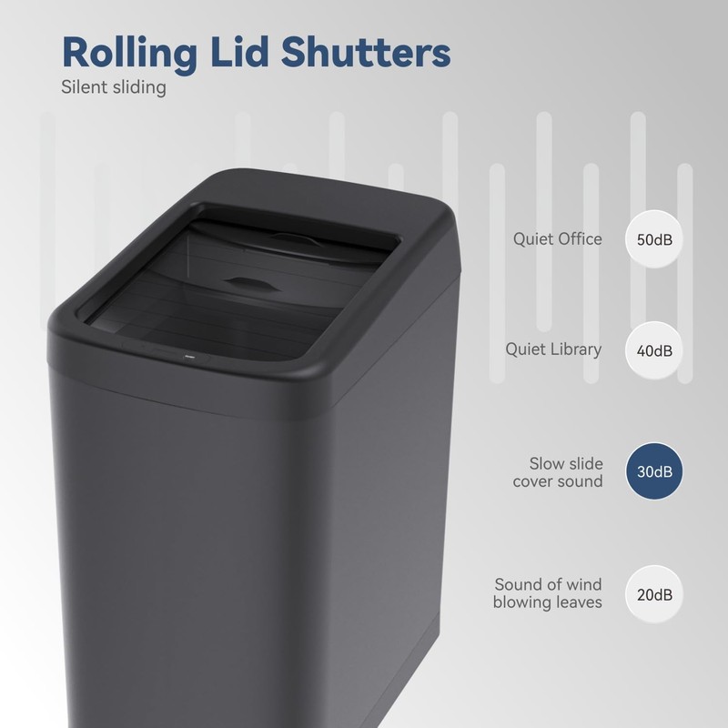 ELLO&ALLO Garbage Can Motion Sensor Trash Can 13 Gallon for