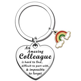 TTOVEN Thank You Colleagues Gifts For Women An Amazing Colleague Keyring Coworker Gifts Christmas Party Birthday Heart Rainbow Jewelery Presents