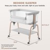 Cowiewie Bassinet Bedside Sleeper, Breathable Baby Bedside Bassinet and Mattress,
