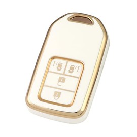 Kinotaka TPU Key Case for Honda Vehicles Dual Side Slide Key Cover Compatible with Freed/ Freed+Odyssey/ Step Wagon (New 6th Generation) (White)