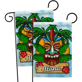 Ornament Collection GP192071-BOAE Luau Party Special Occasion & Celebration Impressions Decorative Vertical 13" x 18.5" Double Sided 2 pcs Garden Flags Pack