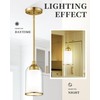 LIROUVET Gold Pendant Lights Kitchen Island - Dual Glass Pendant