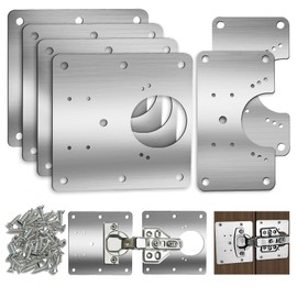6 PCS Cabinet Hinge Repair Plate, Hinges Repair Fixing Plates, Stainless Steel Cabinet Repair Board, Kitchen Cupboard Door Hinge Repair Brackets Kit, Cabinet Fixing Plate Bracket with Mounting Screw