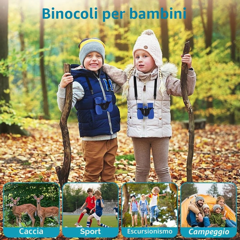 AYESY Binocolo per Bambini, Portatile Binocolo Set con Lente di