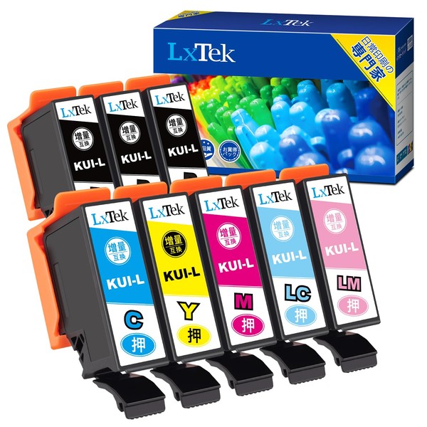 LxTek KUI-6CL-L Compatible Ink Cartridge for Epson KUI Anemone Fish Ink 6 Color Set + 2 Black (8 Total) Large Capacity/Instruction Manual Included Remaining Indicator Individual Packaging EP-880AW