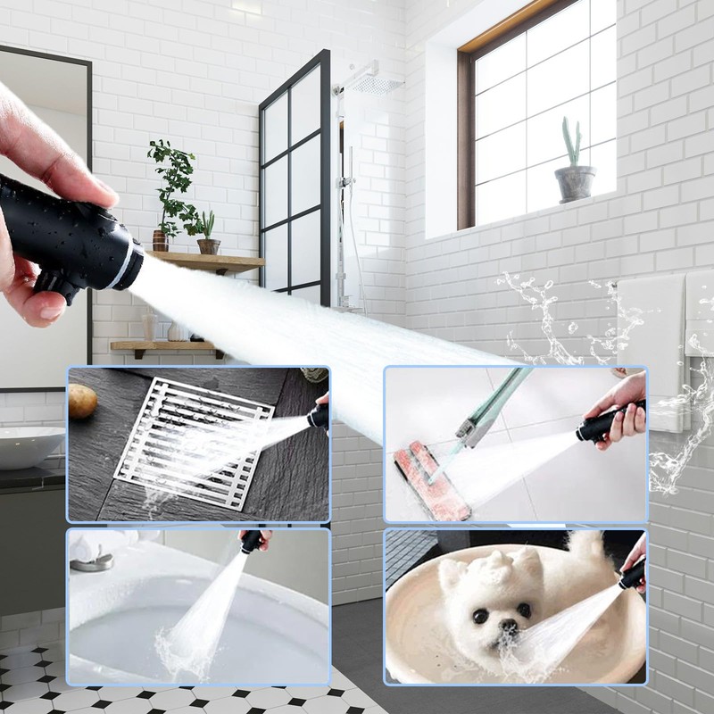 Shower Head, Water-Saving with Temperature Display, with Shower Holder and