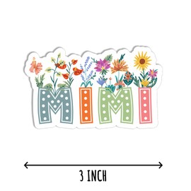 3Pcs - Mimi Floral Sticker - Grandma Perfect Sticker - Mother's Day Sticker - Kindle Notebook Phone Laptop Sticker - Tablet Tumbler Sticker
