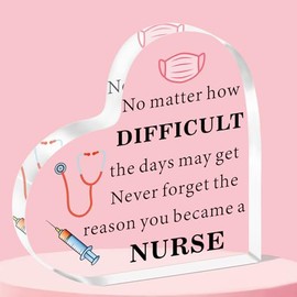 QMVMV Nurse Graduation Gifts for Women Nurse Acrylic Plaque Nurses Week Gifts Graduation Presents for Nurses Appreciation Gifts