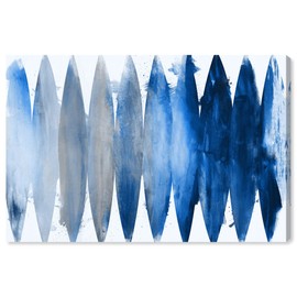 The Oliver Gal Artist Co. Abstract Wall Art Canvas Prints 'Tidal Waves Found' Watercolor Home Décor, 45" x 30", Blue, White