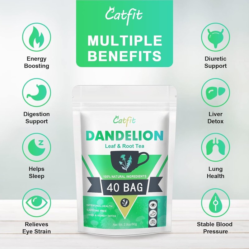 Organic Dandelion Root Herbal Tea, Premium Dandelion Root Leaf with