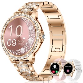 GADIXY Smart Watches for Women (Answer/Make Call),Fitness Tracker Smartwatch for Android iOS,1.32" HD Touch Screen with Heart Rate/Blood Oxygen/Sleep Monitor/AI Voice,3 Straps