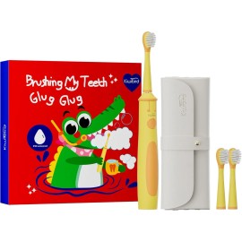 Ages 3-10 Kids Toddler Electric Toothbrush Extra Soft Silicone Bristles 4 Cleaning Modes 2-Minute Timer Pressure Sensorcolor: Yellow