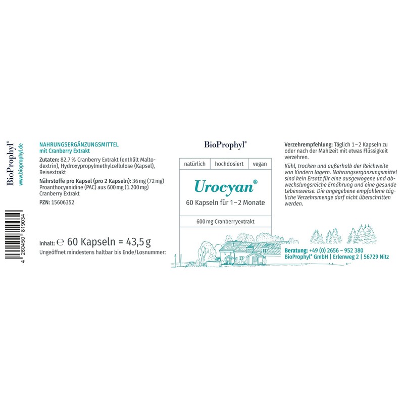 BioProphyl® Urocyan with 600 mg Cranberry Extract 36 PAC -