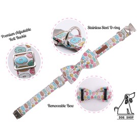 Unique style paws Dog Collar with Bow, Bow Tie Dog Collar, Adjustable Collars with Softy Bow Tie for Small, Medium, Large and Cats