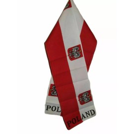 RFCO Poland Eagle Polska Country Lightweight Flag Printed Knitted Style Scarf 8"x60"