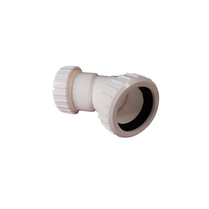 Compression Waste Pipe 45 Degree Bend Elbow - White 45