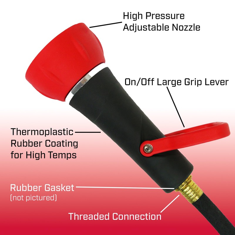 CHAPIN 4697: Industrial High Flow Firefighter Style Garden Hose Nozzle,