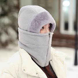 Balaclava Hooded Winter Warmer Fleece Fashion Unisex Black