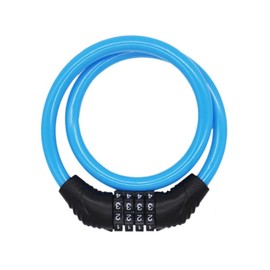 GYWHOOFT 自転車ロック ワイヤーロック 自転車 鍵 ダイヤル 4桁 暗証番号変更可能 組み合わせて使用可能 盗難防止 軽量 携帯に便利 全周長約650mm 直径12mm 軽量 防水 耐久性 携帯便利 （青）