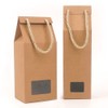 쇼핑맛집2 Box of 10 Vertical Kraft Gift Boxes with Transparent Window and Handle