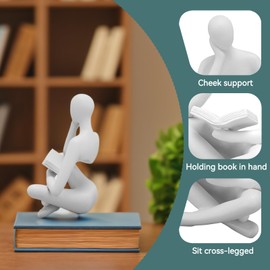 Sitting Figure, Abstract Sculpture of a Thinking Person on a Bookshelf, Reading Woman, Figure Decoration for Shelf, Sculpture, Modern Home Decoration for Bookshelf, Sculptures and Figures Modern