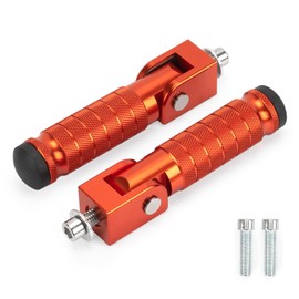 XINGWU M8 Motorcycle Foot Pegs 90 Degree Foldable Bike Pegs CNC Anti-Skid Universal for Super 73 Yamaha Honda Suzuki Aprilia Electric Car Motorbike Scooter Mini Bike Ebike Dirt Bike Go Kart (Orange)