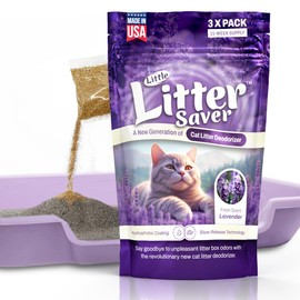 Little Litter Saver | a New Generation Of Cat Litter Box Deodorizer | Unique Formula for Slow Release | Natural Fresh Scent | Up to 15 Weeks Supply | 3 x 0.5oz bags (Lavender)