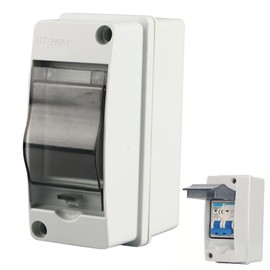 Din Rail Enclosure,2 Way Circuit Protection Din Rail Enclosure Power Distribution Water Proof Plastic Unit Fuse Board for Garage Workshop Outdoor