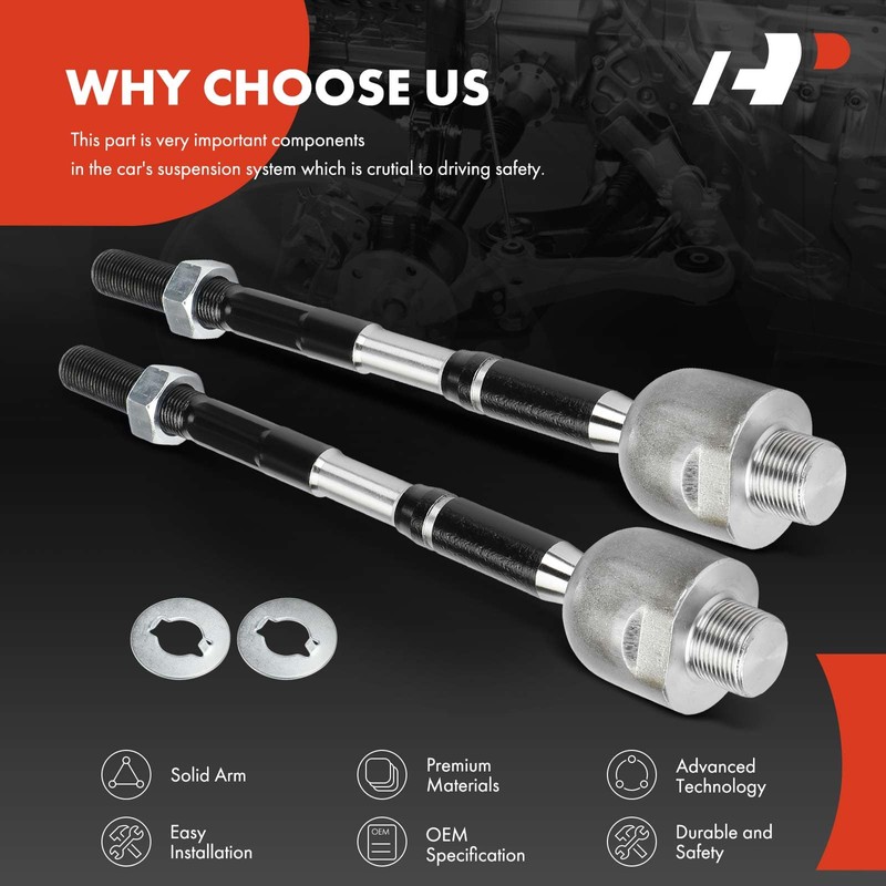 A-Premium 2 x Front Inner Tie Rod Ends, Compatible with
