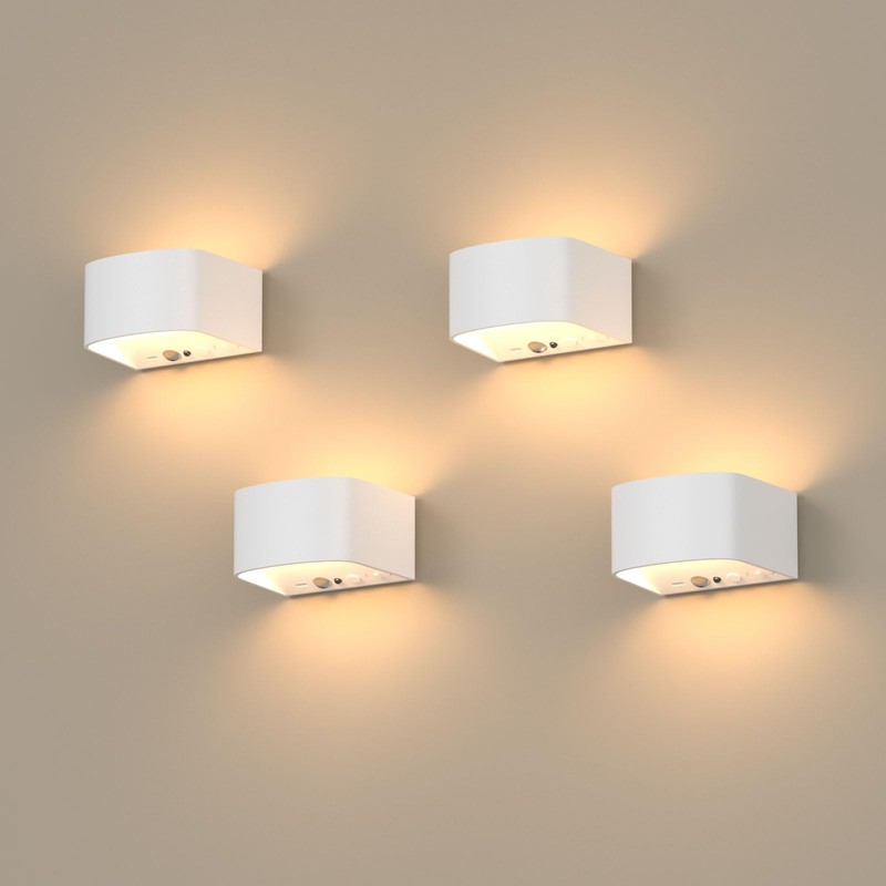 FULEN 4 Pack Motion Sensor Wall Lamp with Remote Control