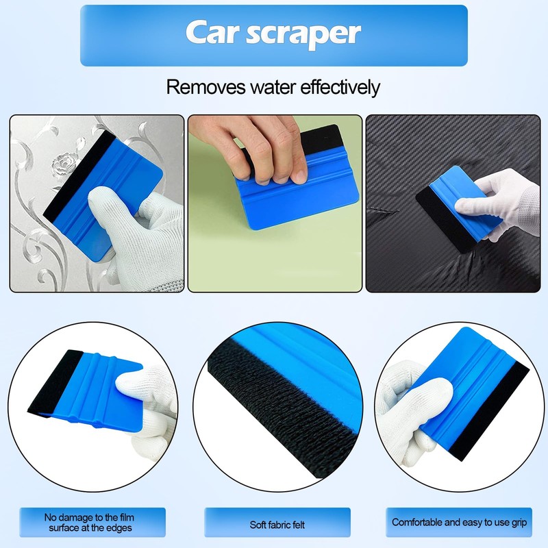 Car Vinyl Wrap Set, Window Film Tools Including Felt Press,