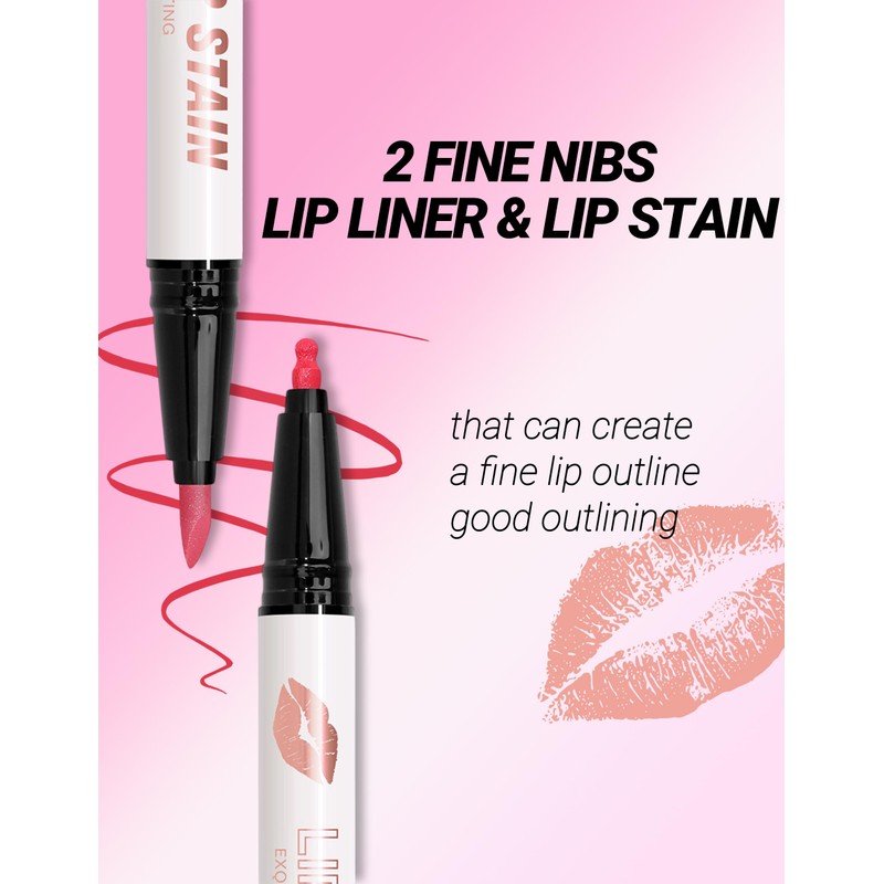 Erinde Lip Marker Waterproof Lip Liner - 2 Colours, Double