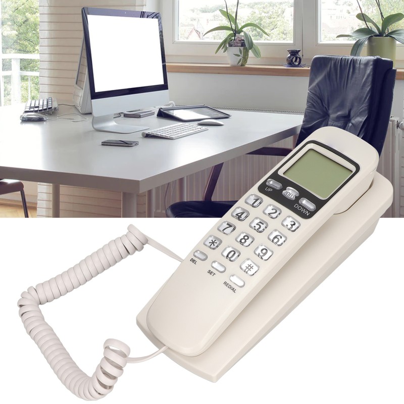 Wired Wall Phone Multifunctional Calendar LCD Display Caller ID Landline