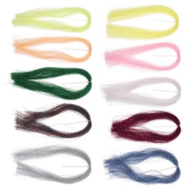 ECSiNG 10 Packs Crystal Flash Fly Tying Materials Fishing Flies Making Materials Spiral Jig Tieing Kit for Outdoor Fishing DIY Accessory 10 Colors