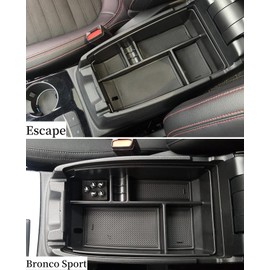 Vesul Organizador de consola central compatible con Bronco Sport 2021-2024 Ford Escape 2020-2024 Bandeja de almacenamiento ABS Insertable Guante Organizador Pallet Almacenamiento Consola Separación