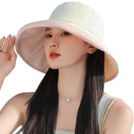 HUAMULAN Women Wide Brim Sun Hats Summer UV Protection Bucket Fishing Hat for Beach Hiking Garden Travel Lawn Work Chin Strap