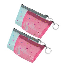 BESPORTBLE 4pcs Heart-Shaped Coin Purse Zipper Wallet for Women Small Change Purse Set Cash Pouch for Girls for Events Random Color