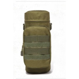 Water Bottle Holder, Tactical Water Bottle Pouches for Backpack with D-Ring Hook (Army Green, 11 * 27CM)