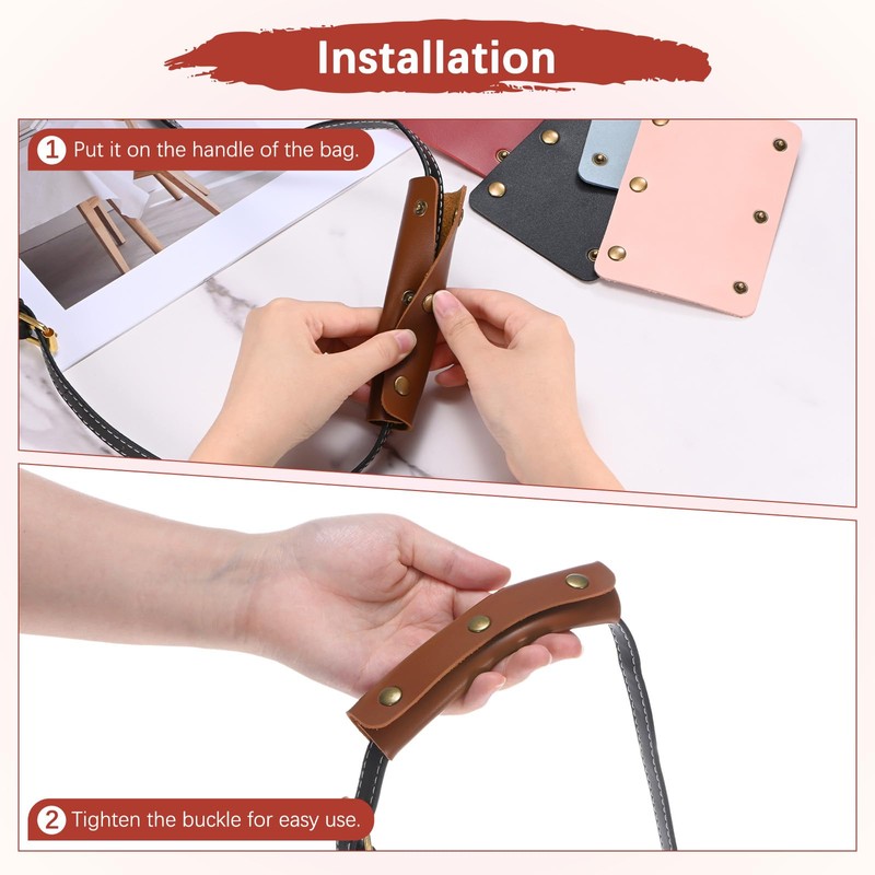 TIXIPEM Leather Handle Wrap [4PCS] - Handbag Handle Wrap Cover