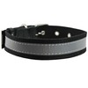 Cotton Web/Leather Reflective Dog Collar 18" Long 3/4" Wide Fits