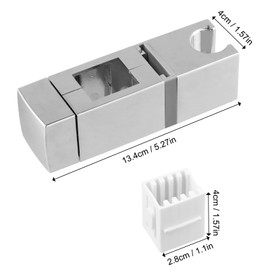 Volumoon Handheld Showers Holder, Square Slider Bar Holder, with 4 Sizes Slip-On Lift Rod Mounts, Adjustable Shower Bracket, Shower Head Holder, Ideal for Any Rail Rectangular Shower Rails