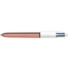 BIC 4 Colours Shine Rose Gold Barrel Pack of 5
