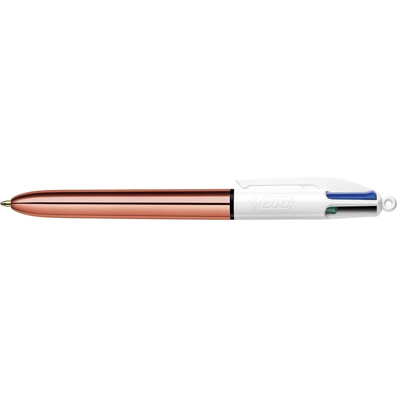 BIC 4 Colours Shine Rose Gold Barrel Pack of 5