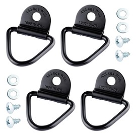 SSNNUU 4PCS V-Ring Truck Bed Tie Downs with Screw Fitting Set,Heavy Duty Trailer Tie Down Anchor with 1000 Lbs Capacity,Replacement for Truck Bed Hooks Fits Trucks,Trailers,UTVs,Warehouses