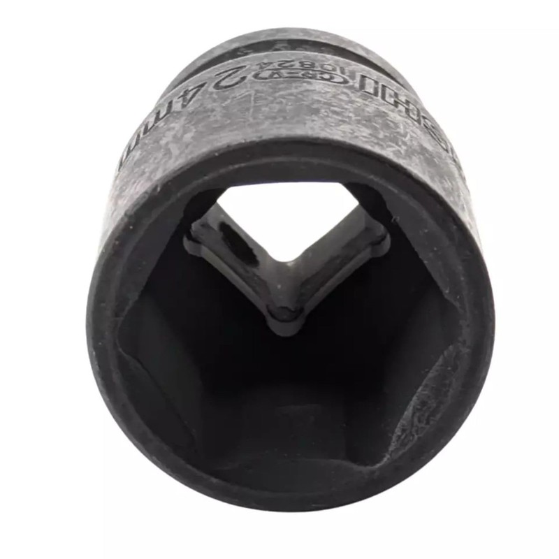24mm 6-Point Shallow Impact Socket 1/2" Drive CR-V Steel Black