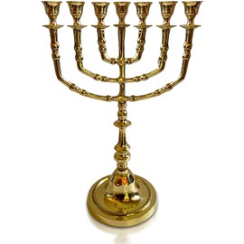 Salomons Menorah 14" high Brass, 7 Branch, Menorah Candles, Brand: Salomon's Menorah, The Light Within Your Home