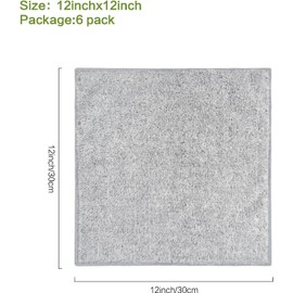 SINLAND Microfiber Face Towels Ultra Soft Facial Washcloths Face Cloth for Bath 12Inch x 12Inch 6 Pack Grey