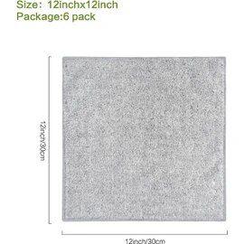 SINLAND Microfiber Face Towels Ultra Soft Facial Washcloths Face Cloth for Bath 12Inch x 12Inch 6 Pack Grey