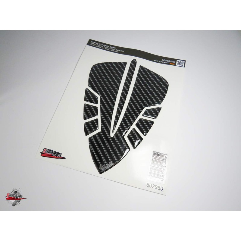 BIKE-label 502980 Tank Pad Motorcycle Protection Sticker Carbon Look Black