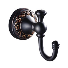 Leyden Brass Towel Hooks, Oil Rubbed Bronze Robe Hooks Antique for Bathroom Cloakroom Kitchen